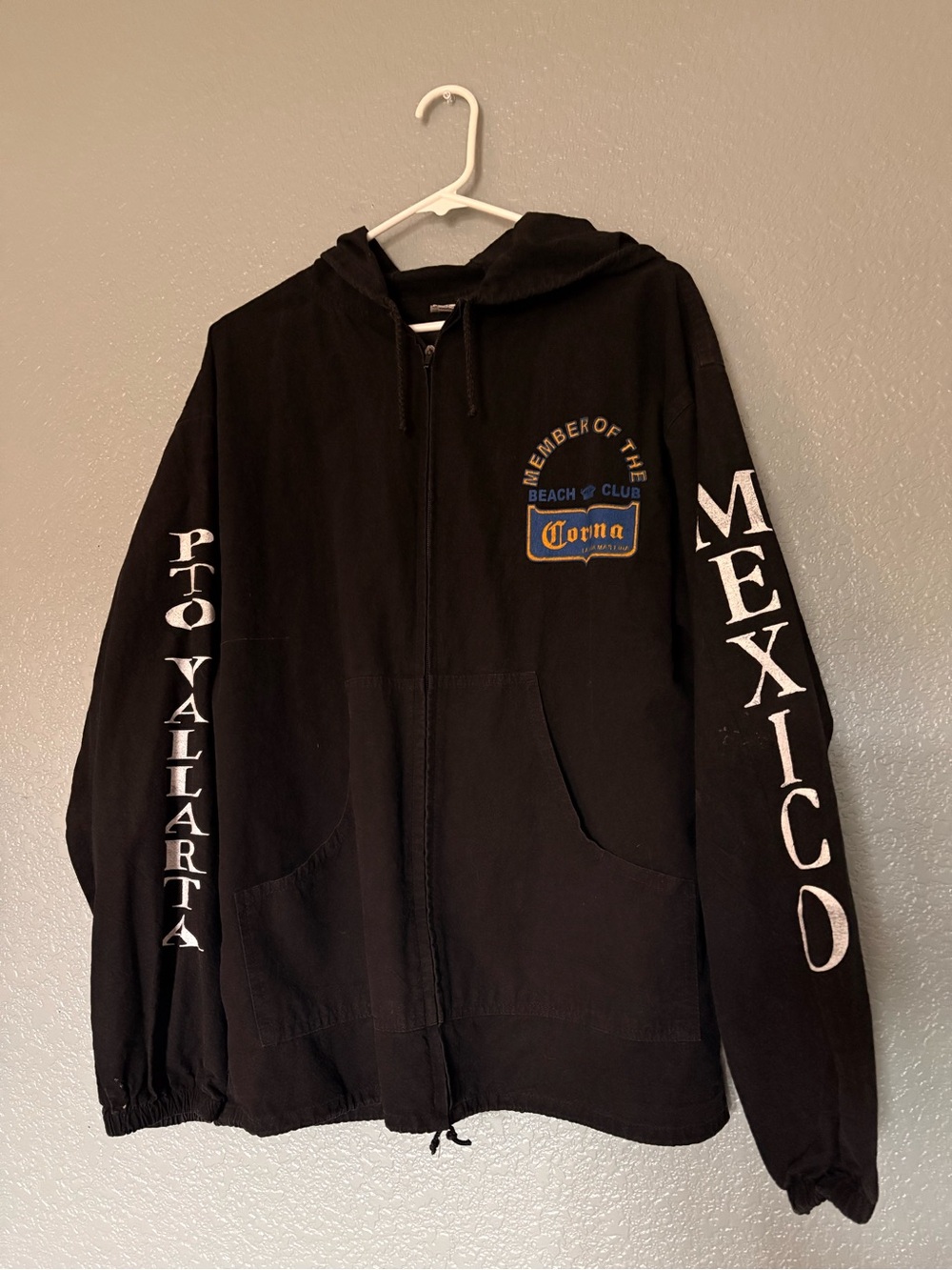 Corona Black Hooded Zip Jacket - Mexico Design